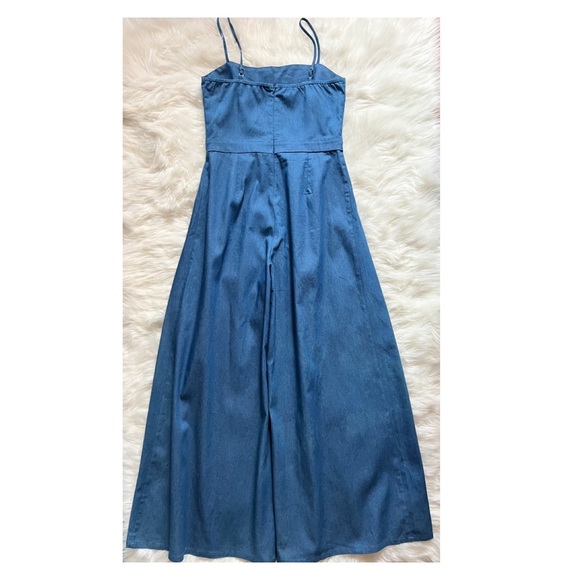 New! GRACIA Wide Leg Denim Jumpsuit - Picture 6 of 7